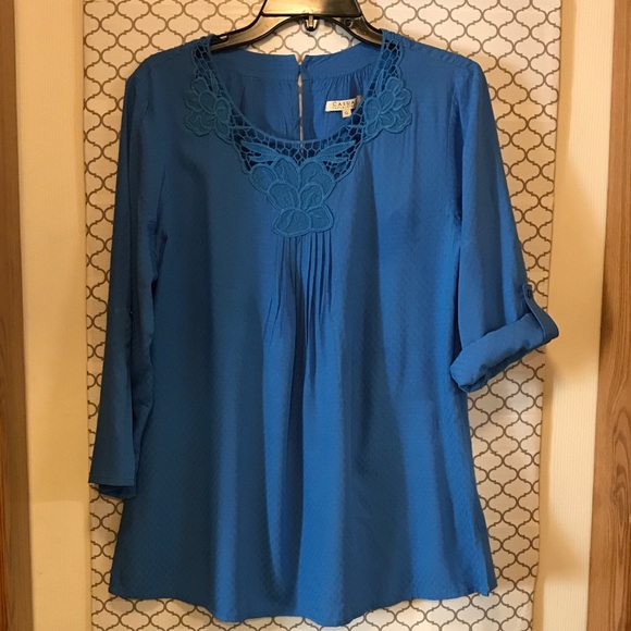 Sky Blue Peasant Blouse - Picture 4 of 6